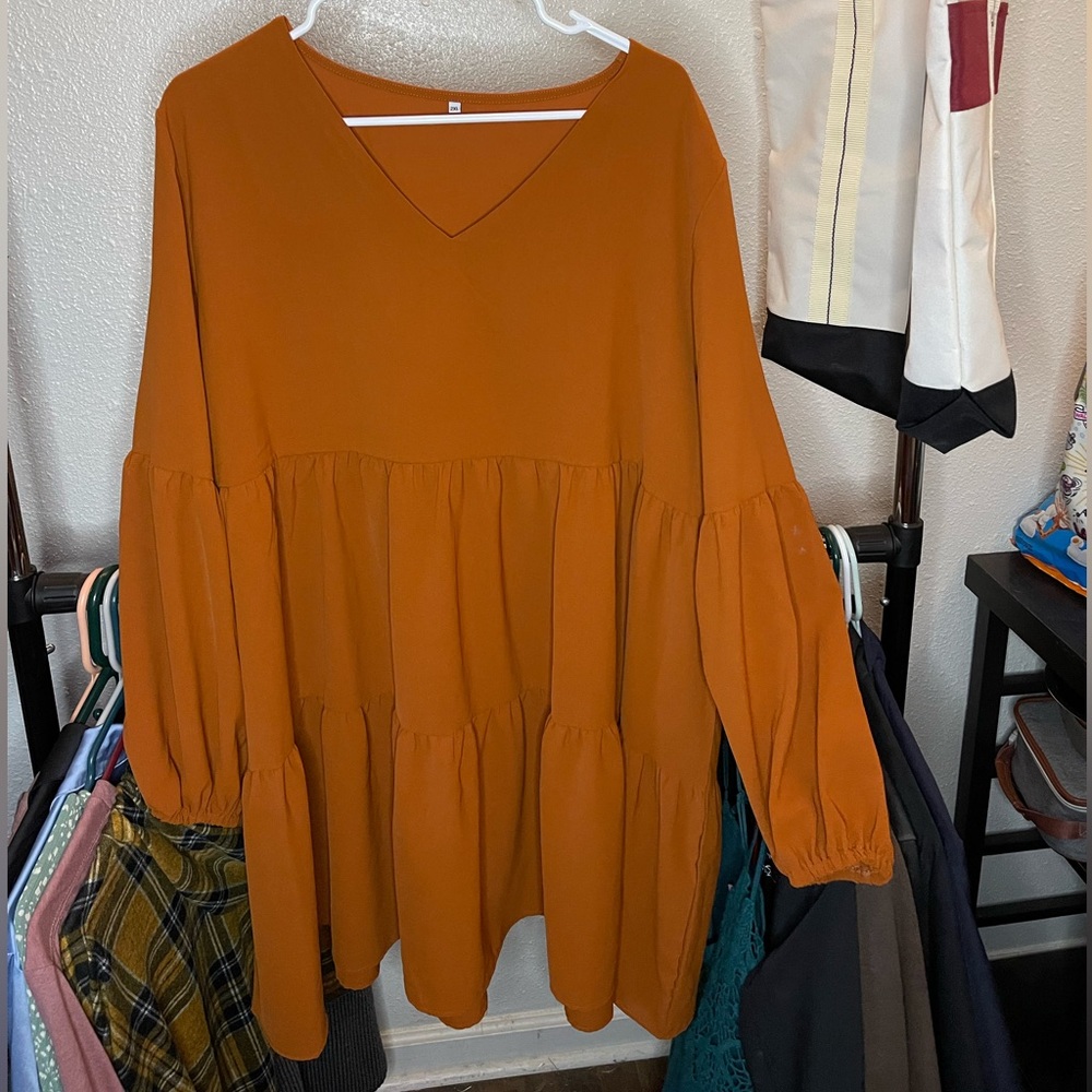 Burnt orange 2XL skater dress